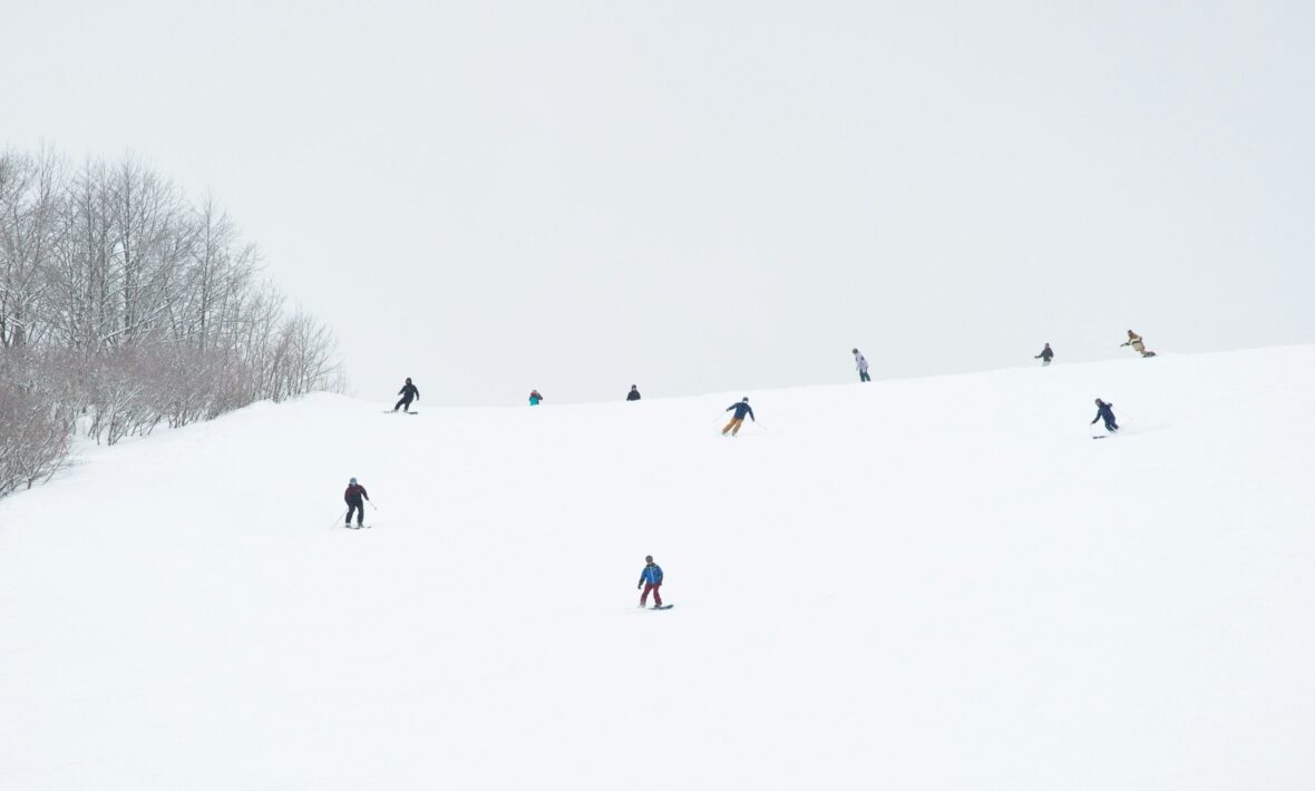 skiing in Japan, snow on the mountains