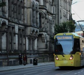 tram in Manchester, UK